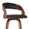 Armen Living Shelly 30" Bar Height Swivel Brown Faux Leather and Walnut Wood Bar Stool LCSHBABRWA30 - alternate 3